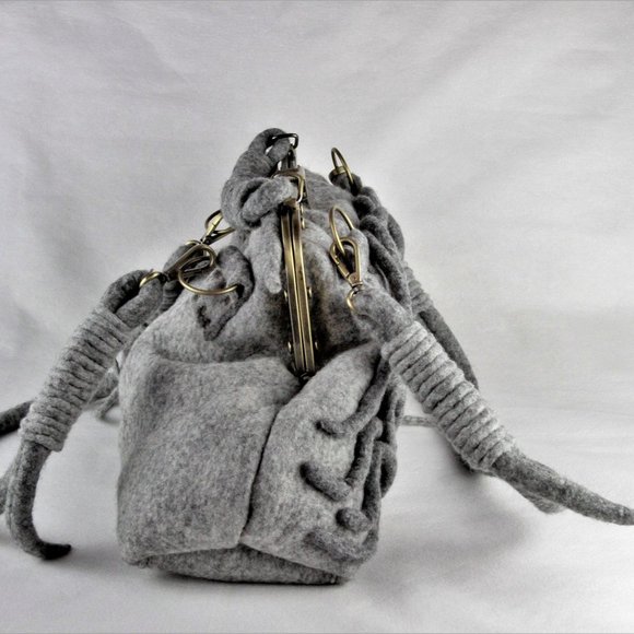 UNIQUE LARGE FELTED BAG RARE GIFT FOR WOMEN - Picture 12 of 14